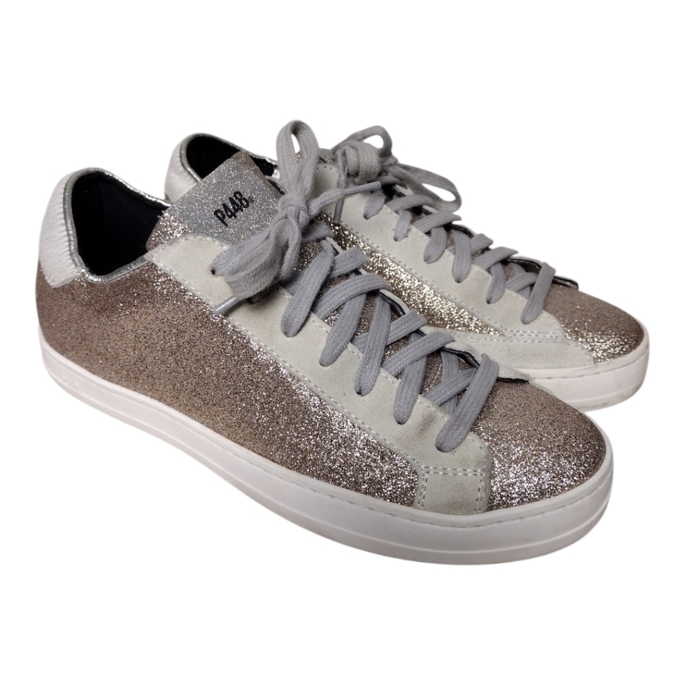 P448 John Glitter Yeti Leather Low Top Sneakers
